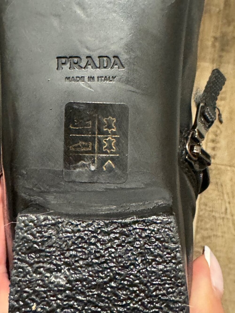 Prada black leather boots size 9 (Prada 38.5) - Picture 2 of 10